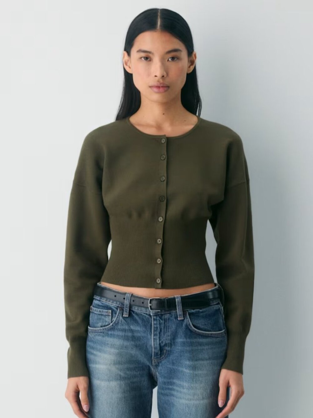 NWT Aritzia WILFRED Golightly Cardigan Dark Olive XS